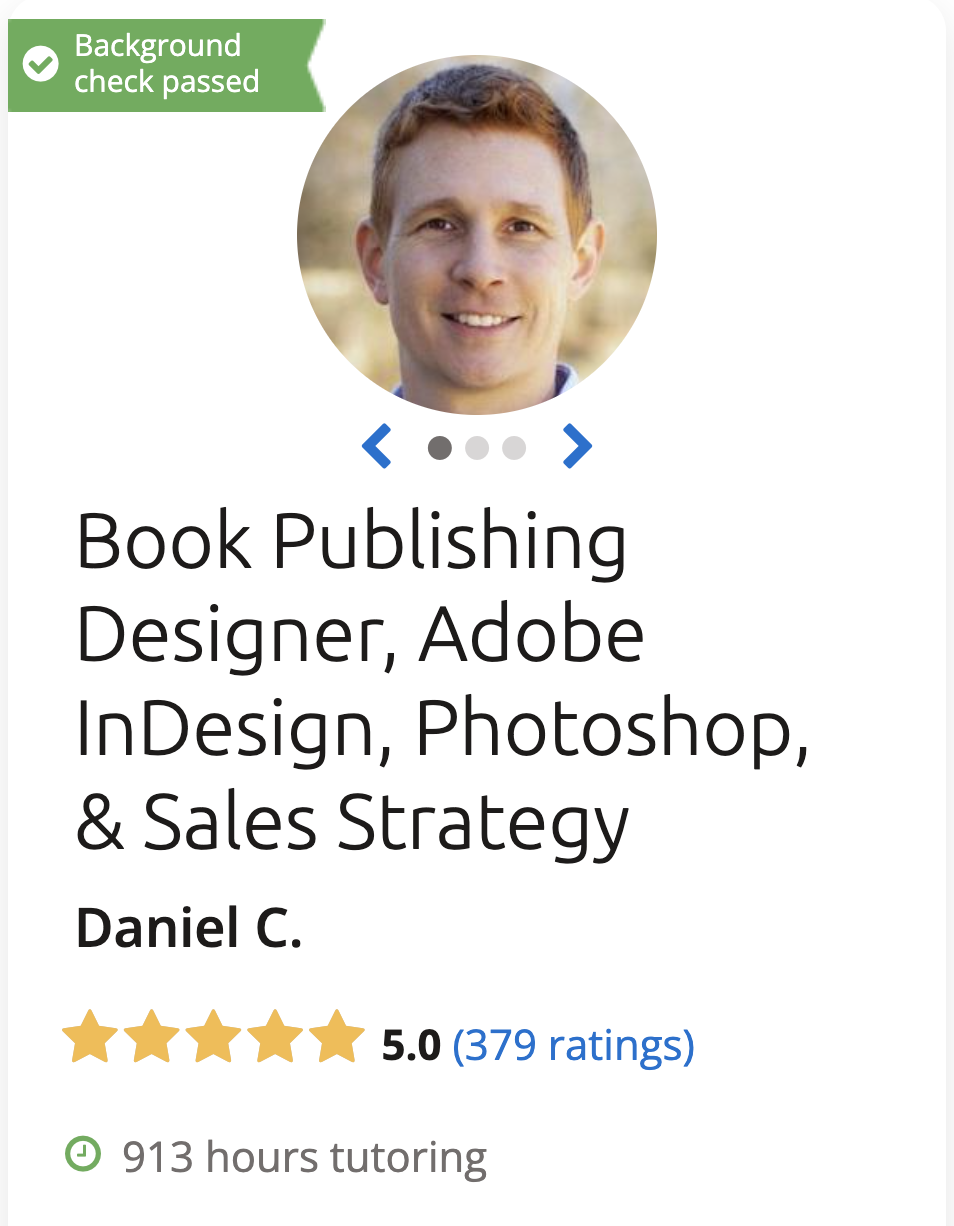 Tutoring profile badge shows ratings and reviews, best fit guarantee, and background check.