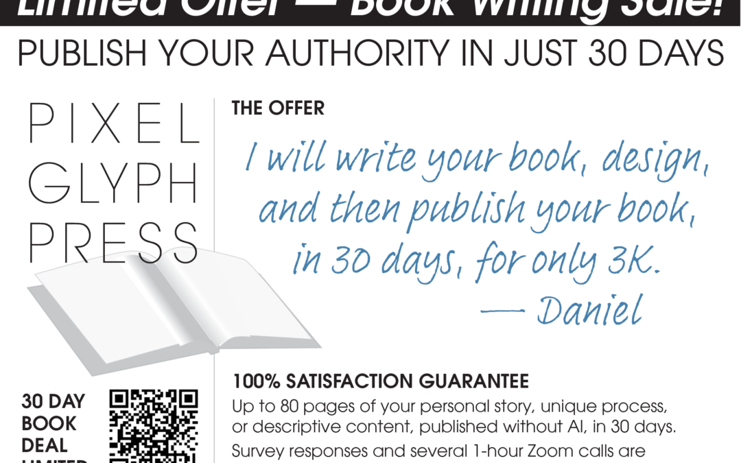 Limited Book writing offer—30 Days for 3K