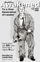 Cover illustration for the Awakened journal. a quarterly journal publication, circa. 2001